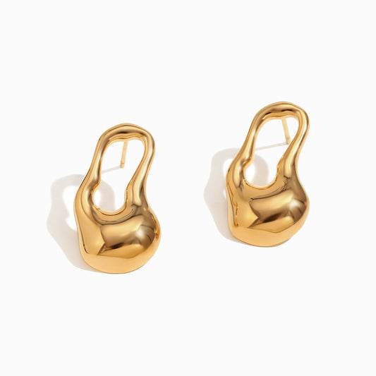 Brincos Geométricos 25x14mm BR1834D-MJR110 - Aço Inox