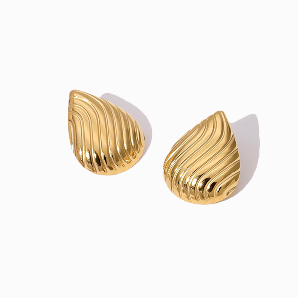 Brincos Gota 27x21mm BR1634 - Aço Inox