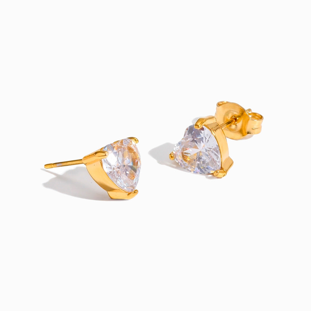 Brincos Stud Coração 7x7mm BR1691 - Aço Inox