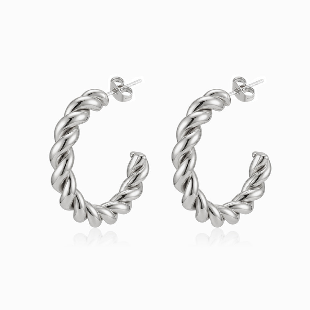 Boucles d'oreilles Torsadées 32 x 32 mm BR1128 - Acier Inoxydable