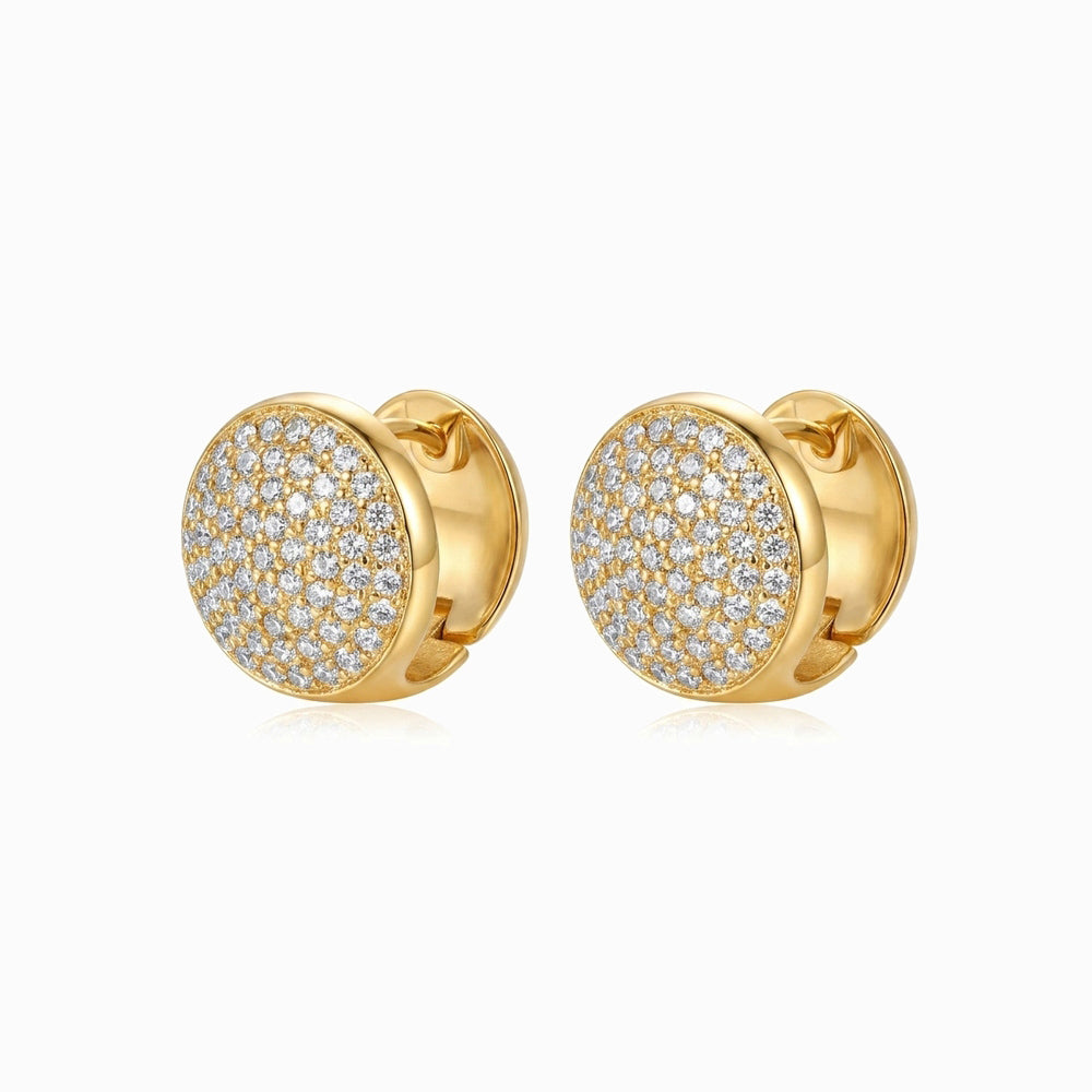 Brincos de Argola com Brilhantes 15x15mm BR1877B-MBE030 - Aço Inox