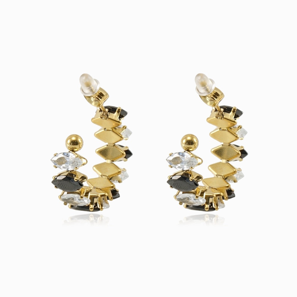 Pendientes con Circonita 30mm BR1482 - Acero Inoxidable