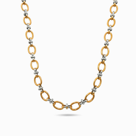 Colar de Corrente Bicolor CL2084 - Aço Inox