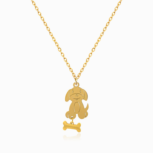 Colar Cão CL1945 - Aço Inox Dourado