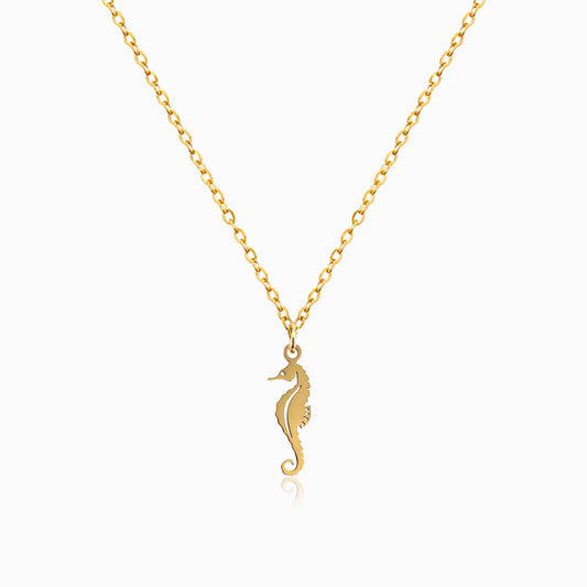 Colar Cavalo-marinho CL0051 - Aço Inox Dourado