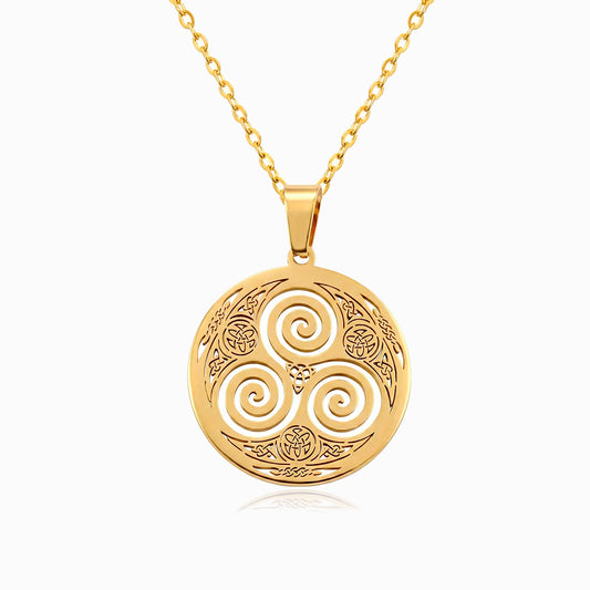 Colar Celta Triskele CL0145 - Aço Inox Dourado