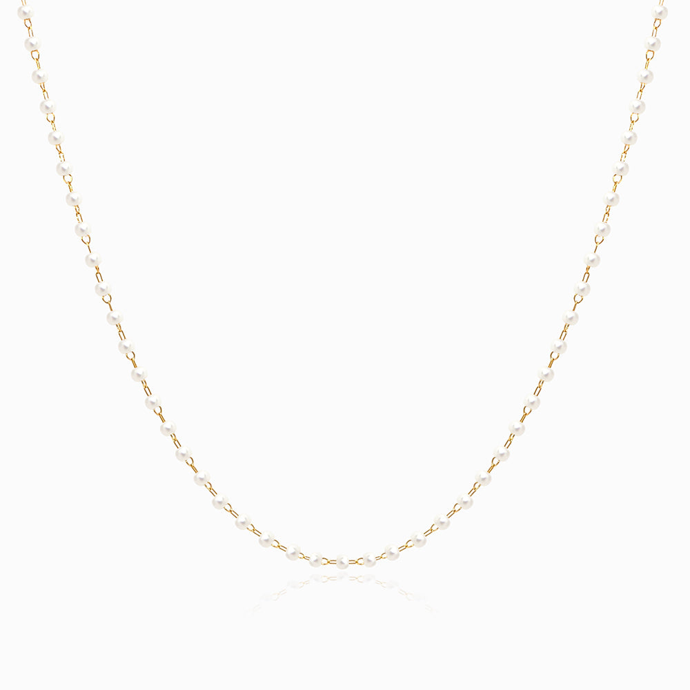 Colar com Pérolas CL1902 - Aço Inox Dourado