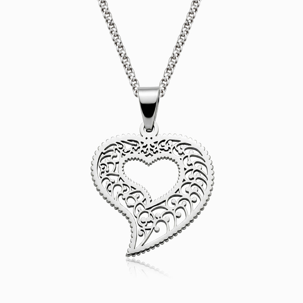 Colar Coração de Viana CL0121 - Aço Inox Prateado