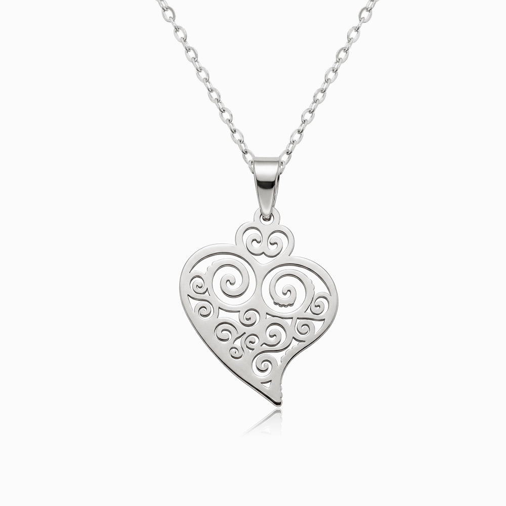 Colar Coração de Viana CL0129 - Aço Inox Prateado