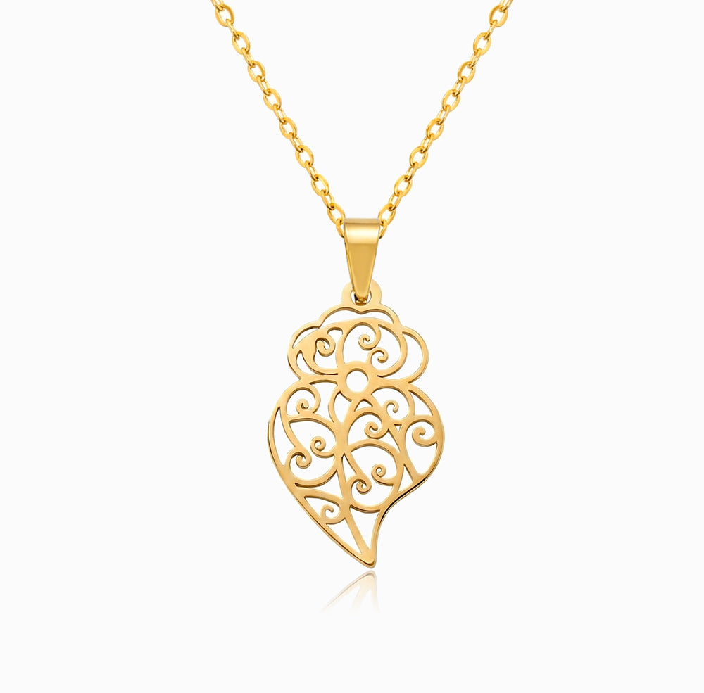 Colar Coração de Viana CL0132 - Aço Inox Dourado