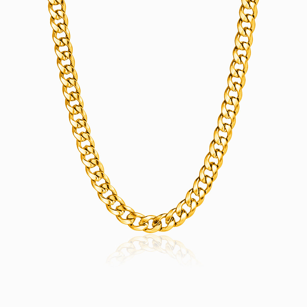 Colar Corrente Cubana 10mm CL5087 - Aço Inox Dourado