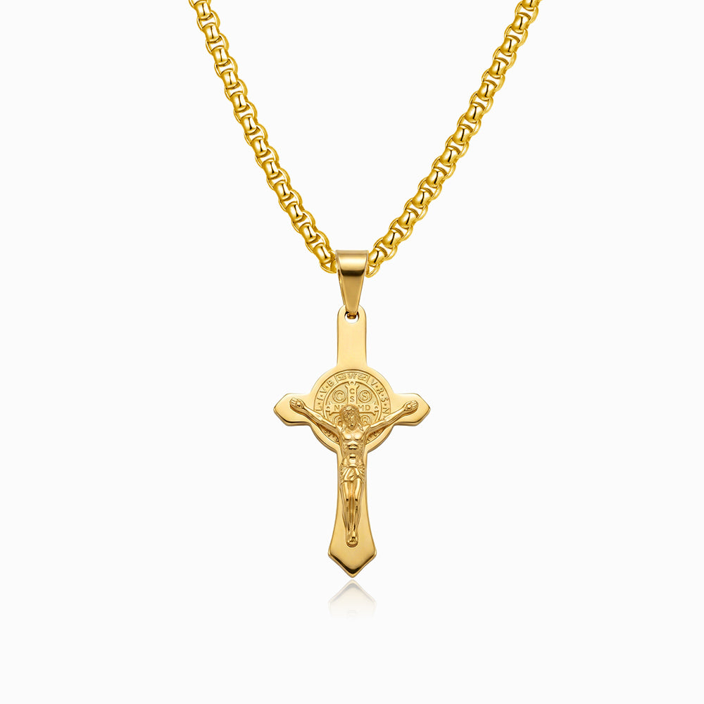 Colar Crucifixo CL5096 - Aço Inox Dourado