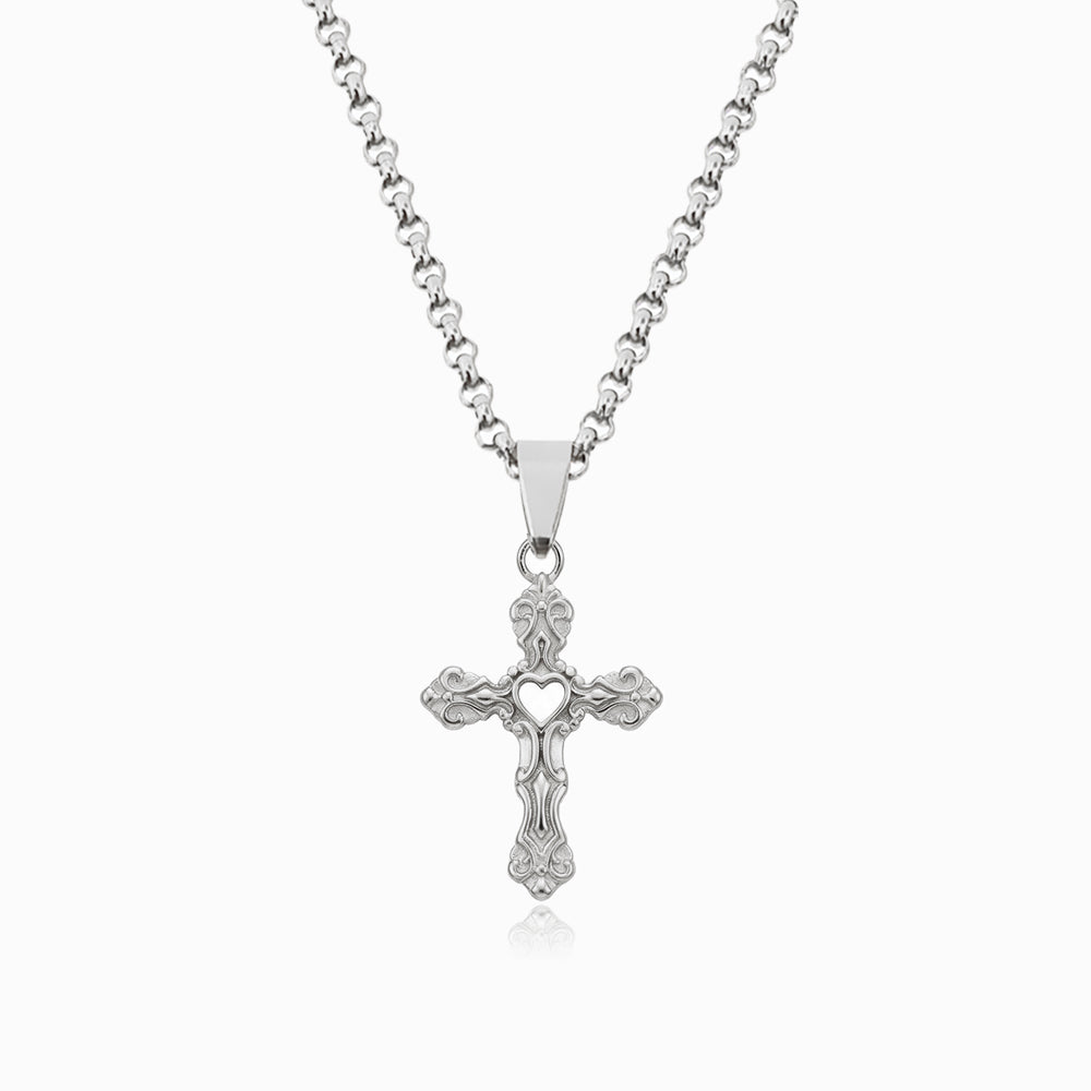 Colar Cruz CL0102 - Aço Inox Prateado