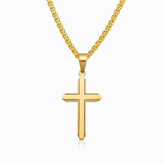 Colar Cruz CL5094 - Aço Inox Dourado