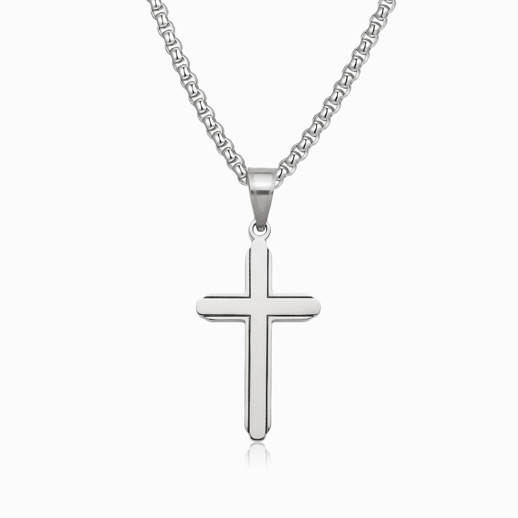 Colar Cruz CL5094 - Aço Inox Prateado