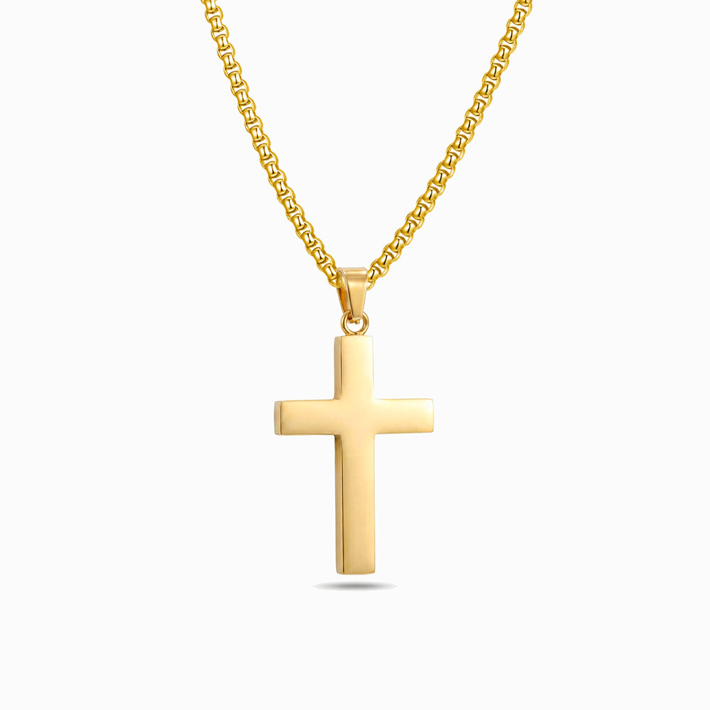 Colar Cruz CL5118 - Aço Inox Dourado