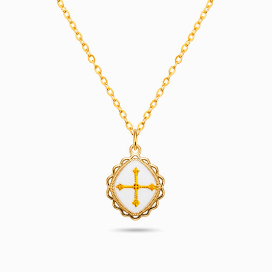 Colar Cruz de Oviedo CL0231 - Aço Inox