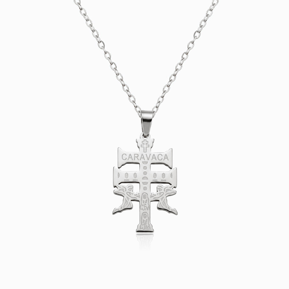 Colar Cruz de Caravaca CL0105 - Aço Inox Prateado