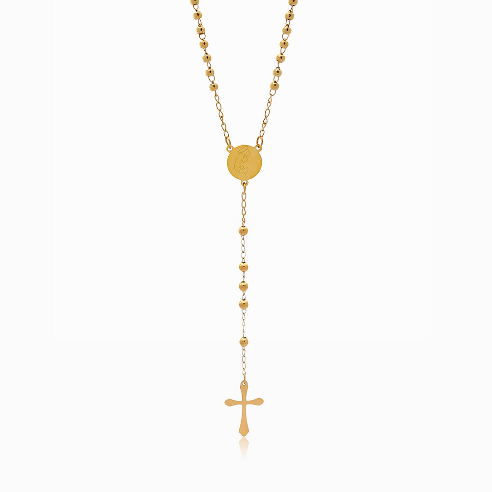 Colar Rosário CL2057- Aço Inox Dourado