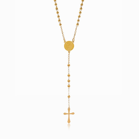 Colar Rosário CL2057- Aço Inox Dourado