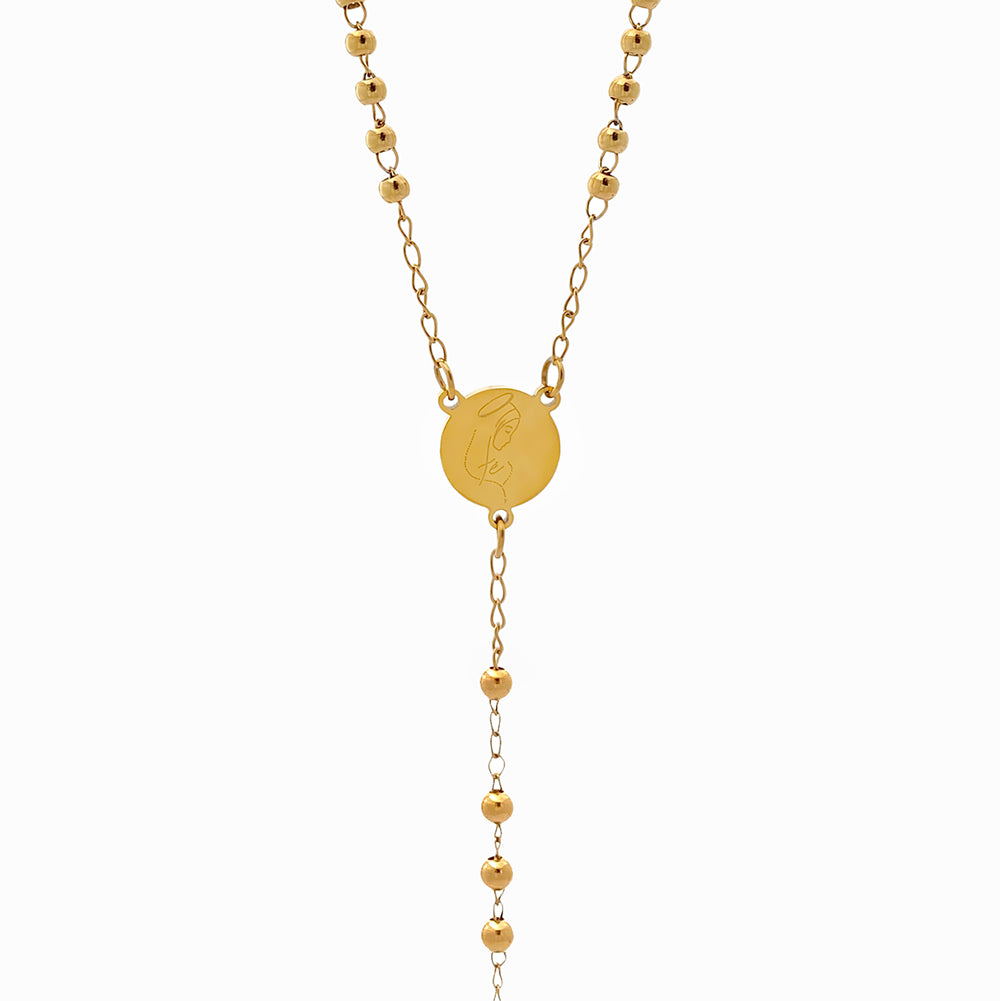 Colar Rosário CL2057- Aço Inox Dourado