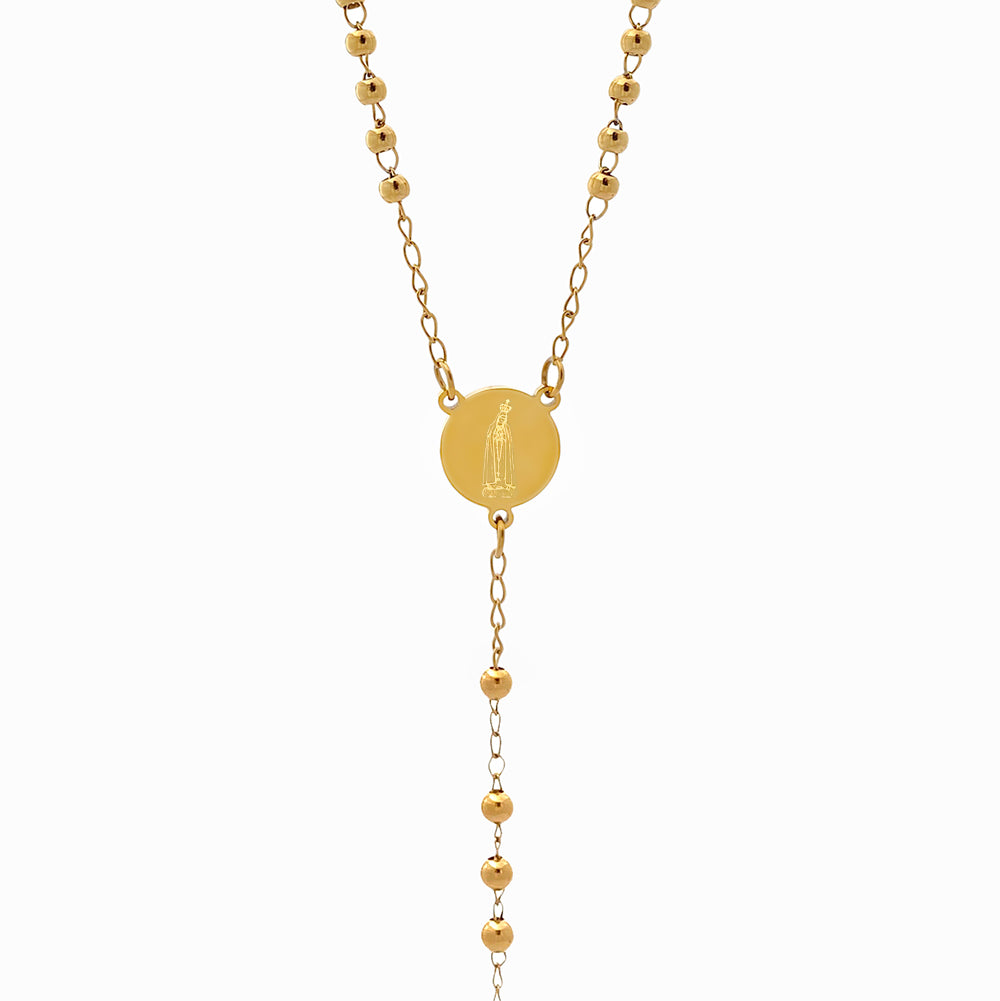 Colar Rosário CL2062- Aço Inox Dourado