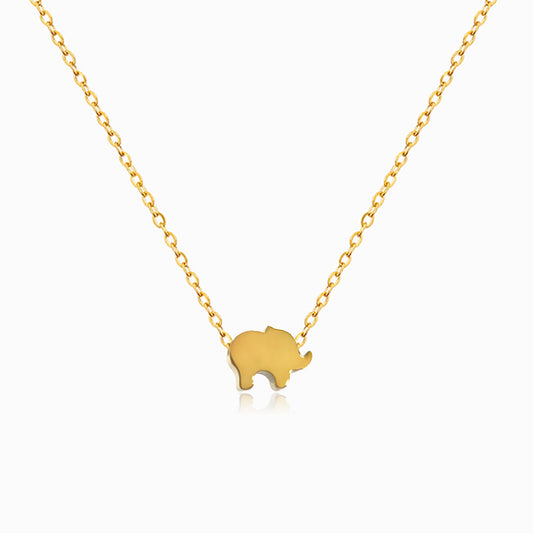 Colar Minimalista Elefante CL1837 - Aço Inox Dourado