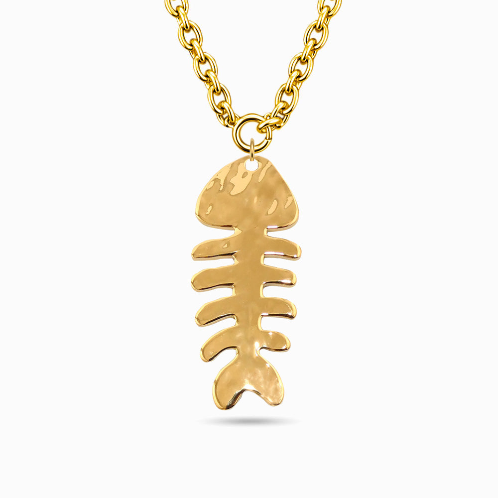 Collier Squelette de Poisson CL0234 - Acier Inoxydable