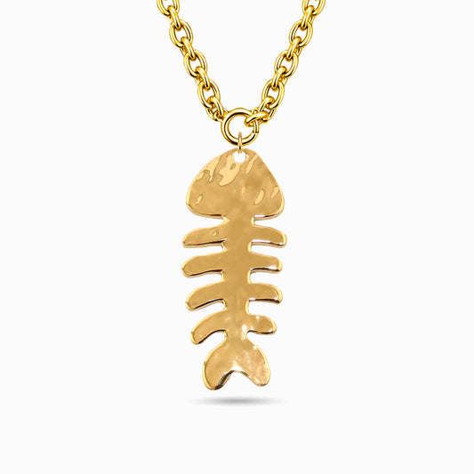 Colar Esqueleto de Peixe CL0234 - Aço Inox