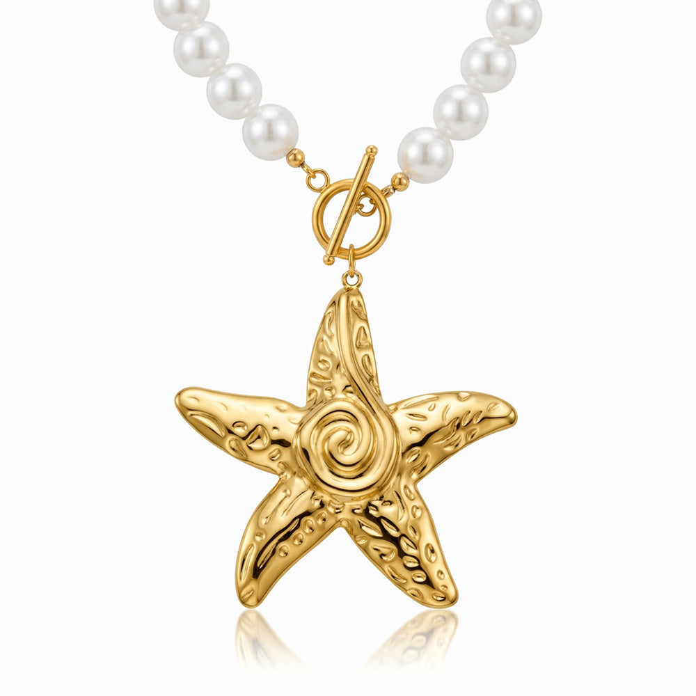 Collana Stella Marina CL0466 - Perla Sintetica e Acciaio Inox