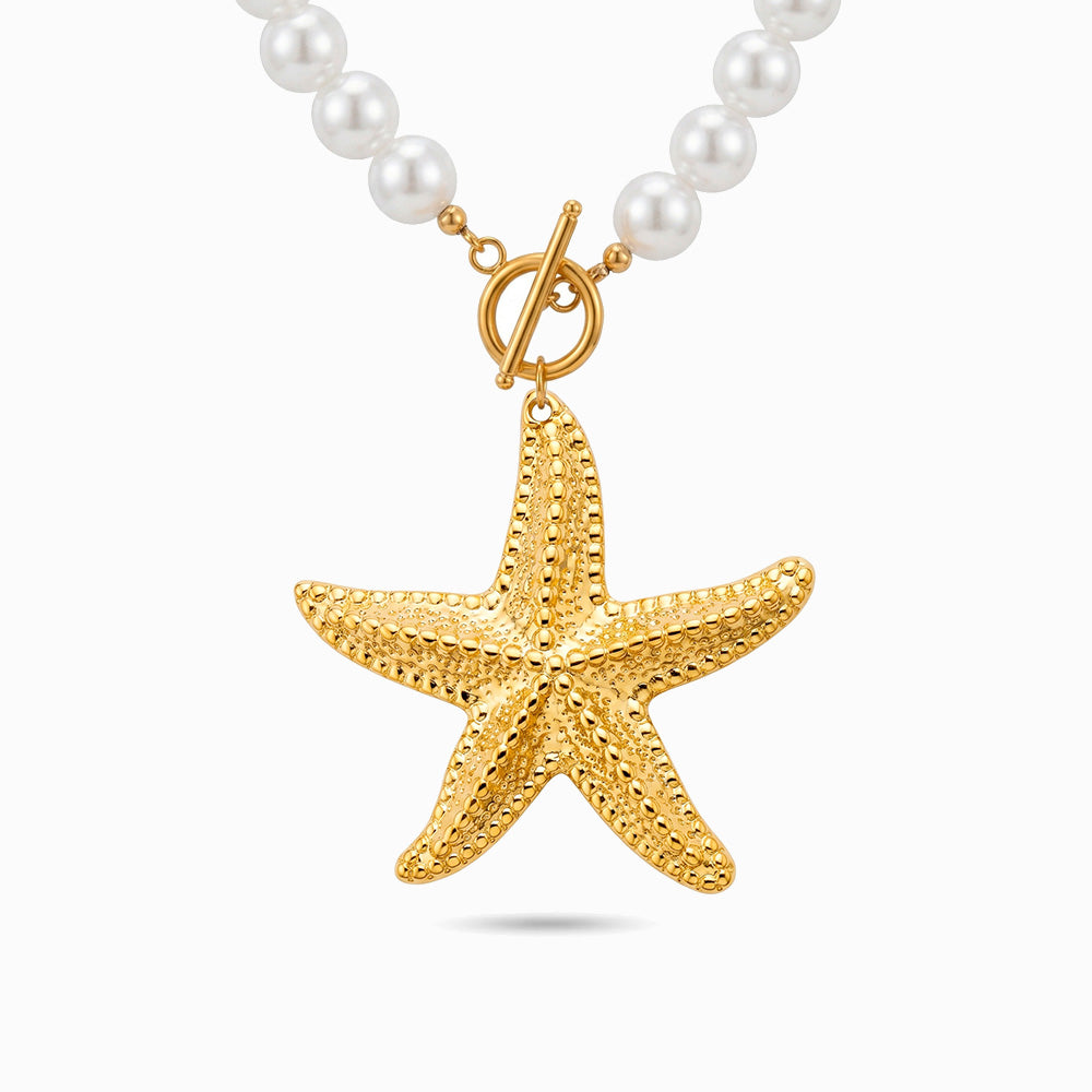 Collana Stella Marina CL0466 - Perla Sintetica e Acciaio Inox