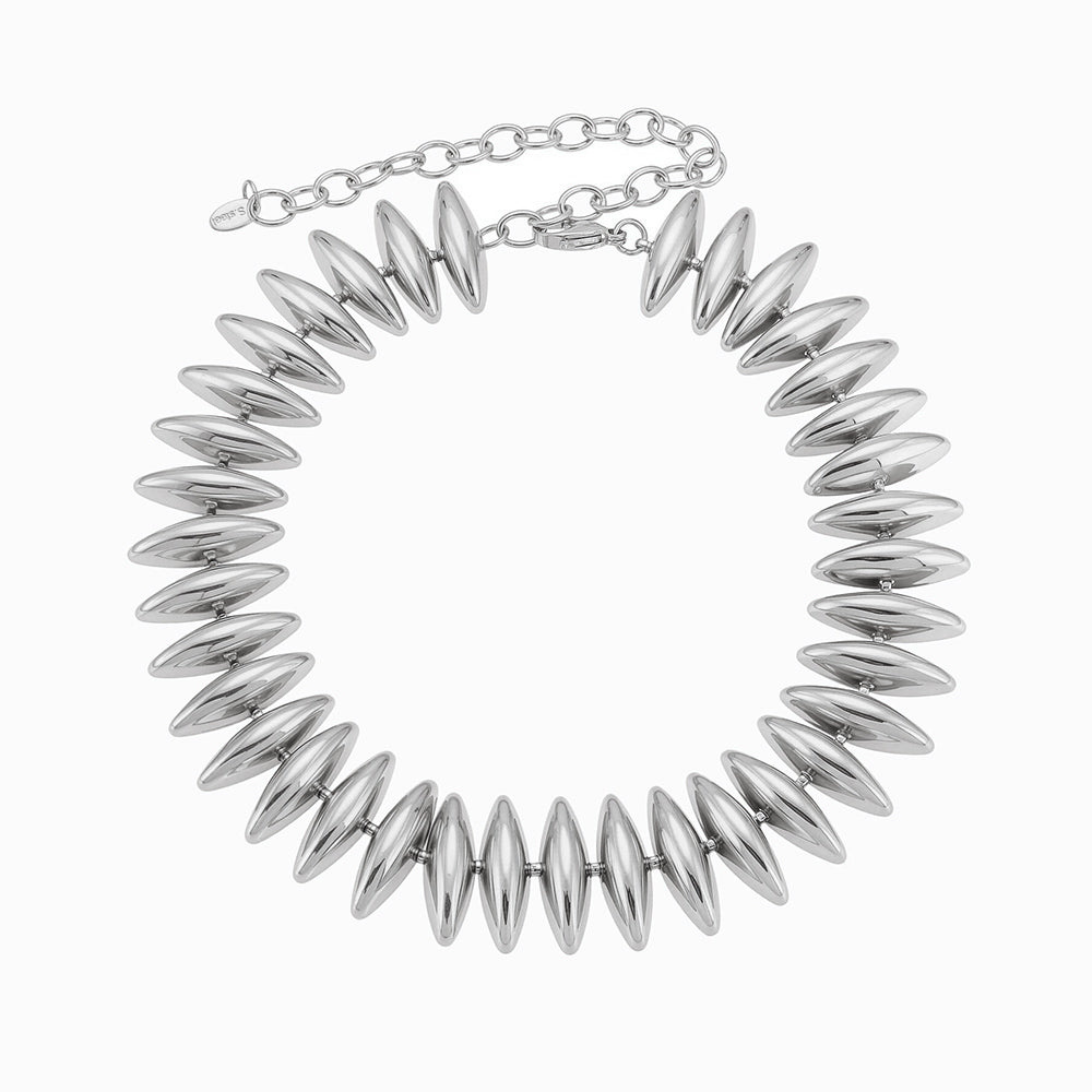 Colar Geométrico Extravagante CL1913 - Aço Inox Prateado