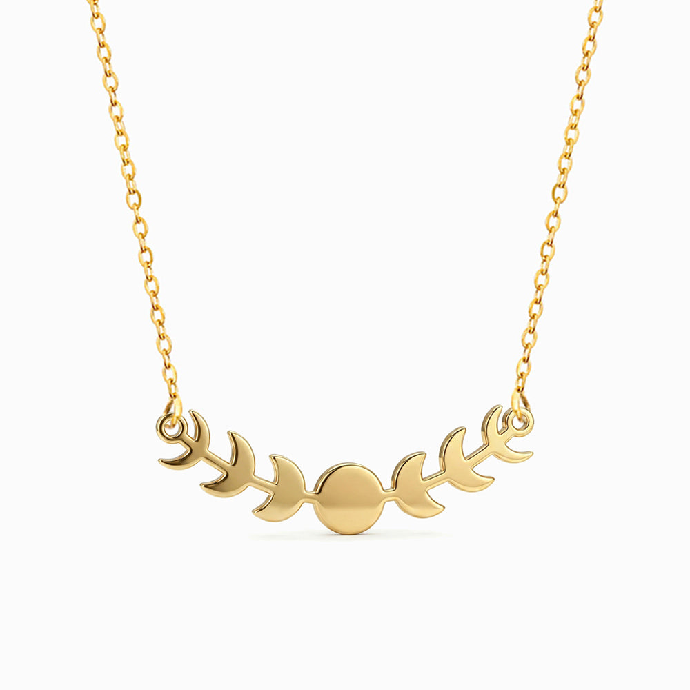 Colar Fases Lunares com Loureiro CL0087 - Aço Inox