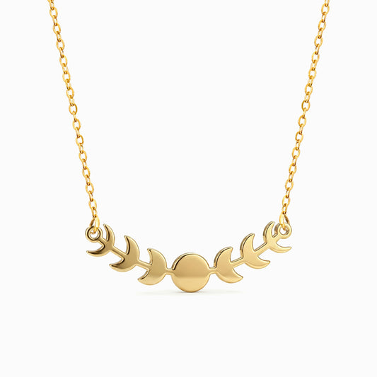 Colar Fases Lunares com Loureiro CL0087 - Aço Inox