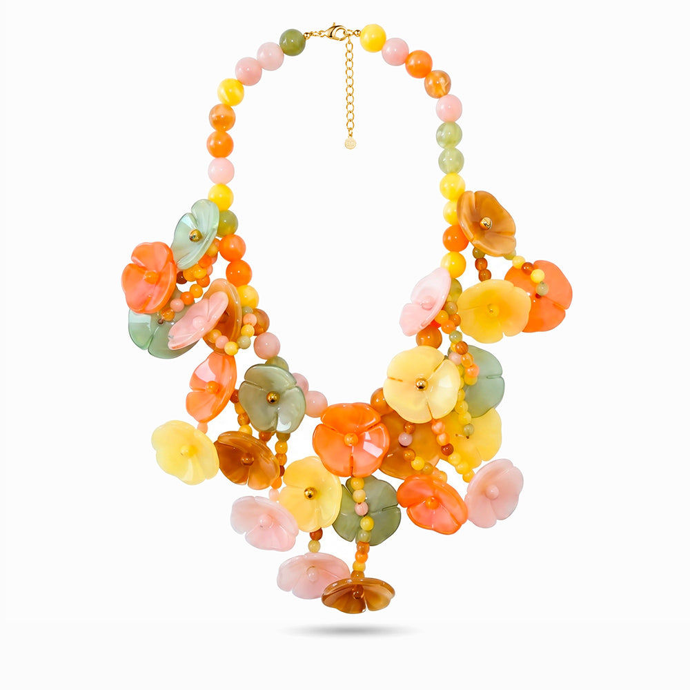 Collier Été Floral Blossom CL2087 - Résine et Acier Inoxydable