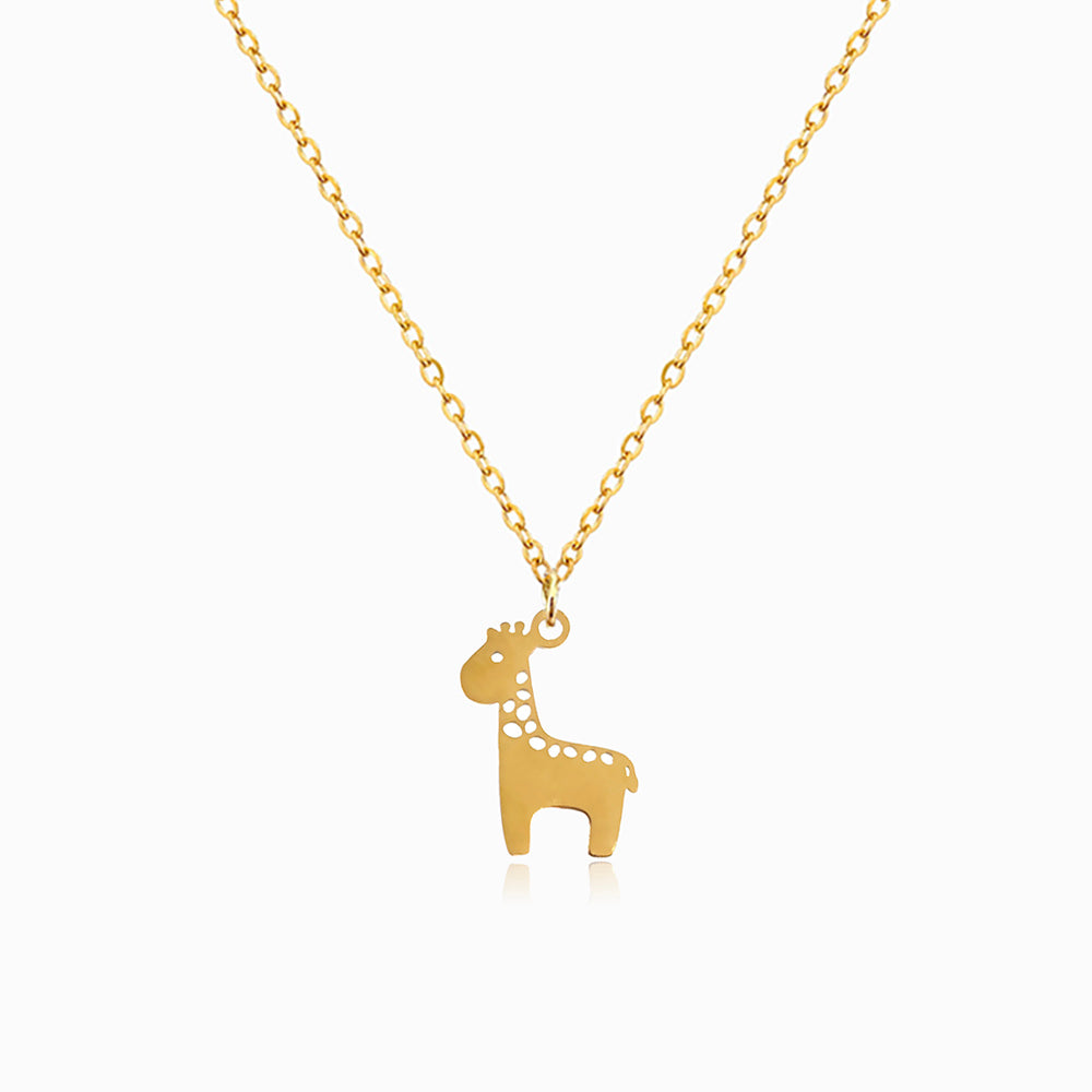 Colar com Girafa CL1847 - Aço Inox Dourado
