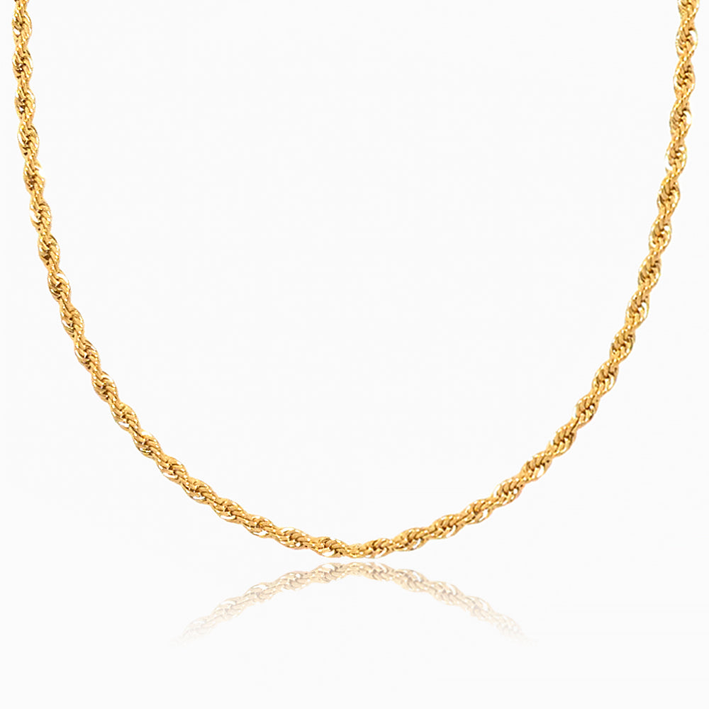 Colar Minimalista Malha Torcida 2mm CL1863 - Aço Inox Dourado