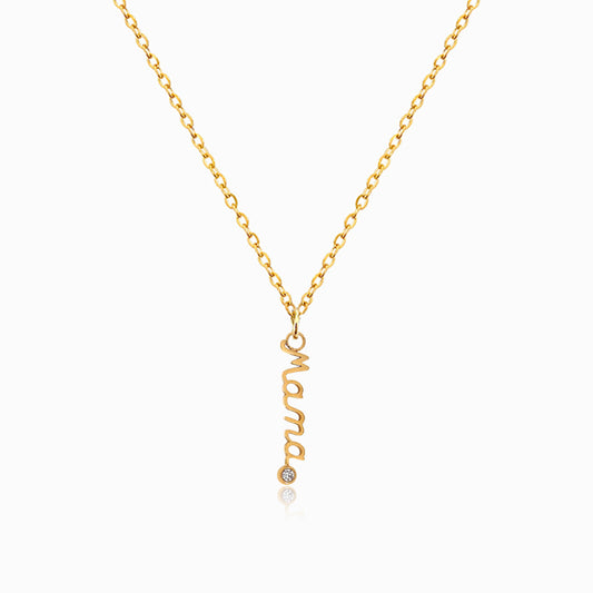 Colar Adoro-te Mama CL0048 - Aço Inox Dourado