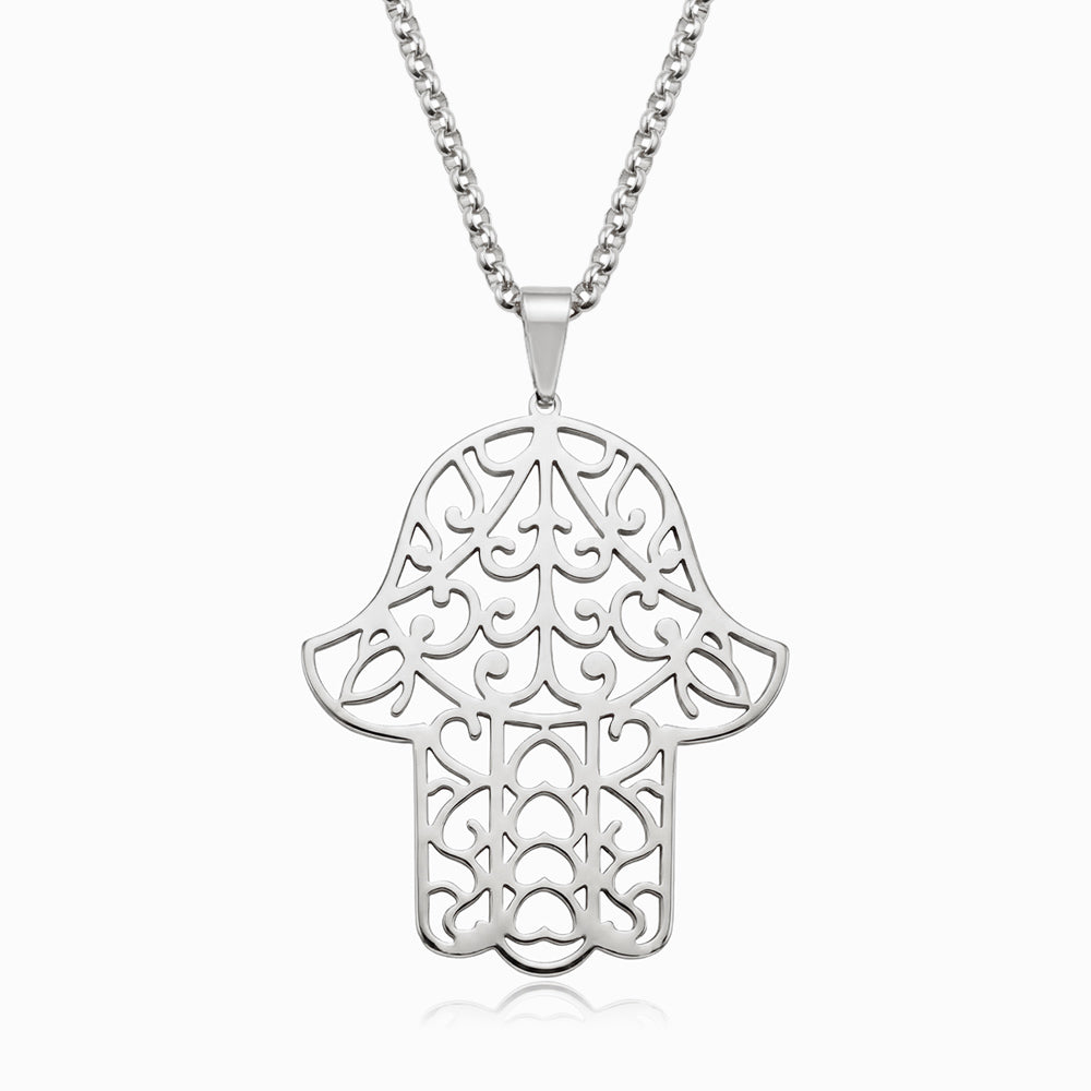 Colar Mão de Fátima CL0141 - Aço Inox Prateado