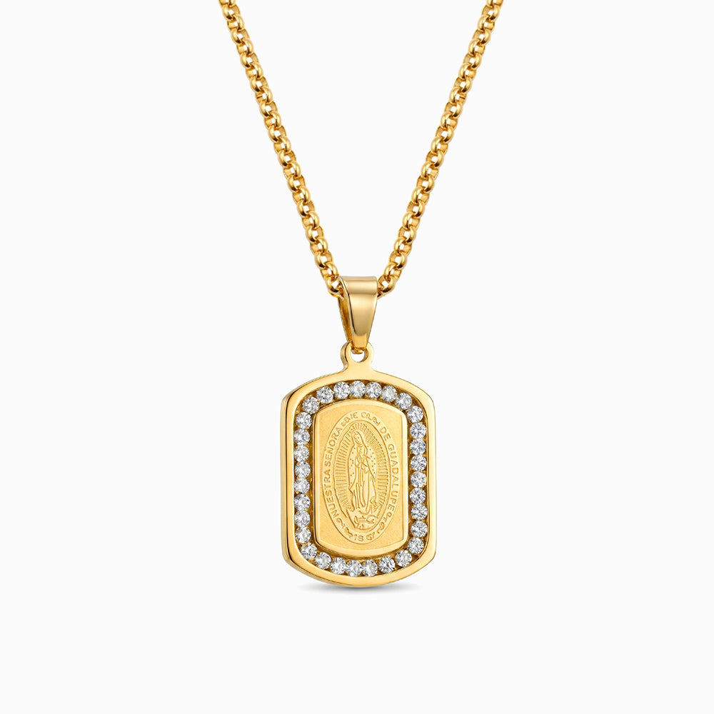 Colar Nossa Senhora CL0108 - Aço Inox Dourado