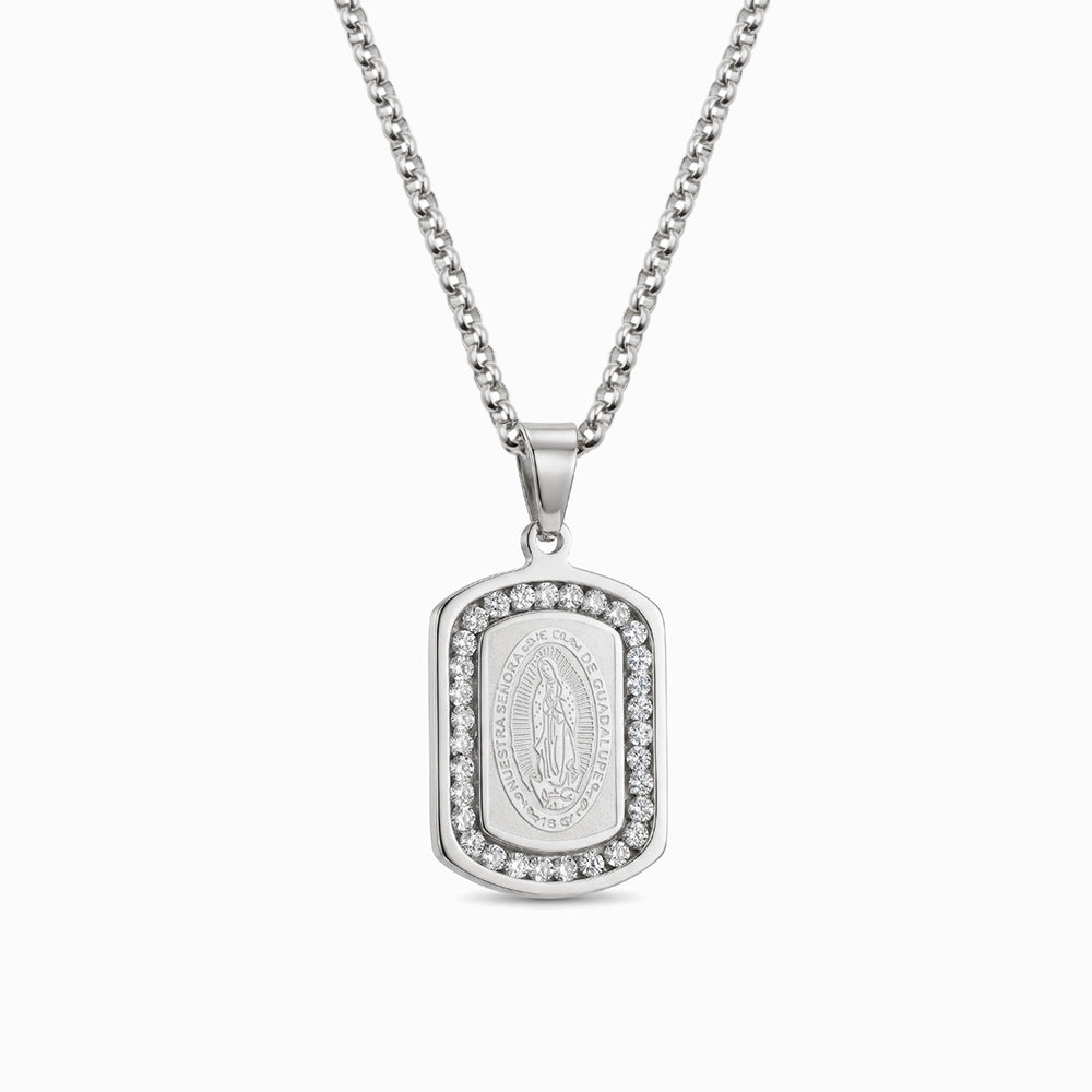 Colar Nossa Senhora CL0108 - Aço Inox Prateado