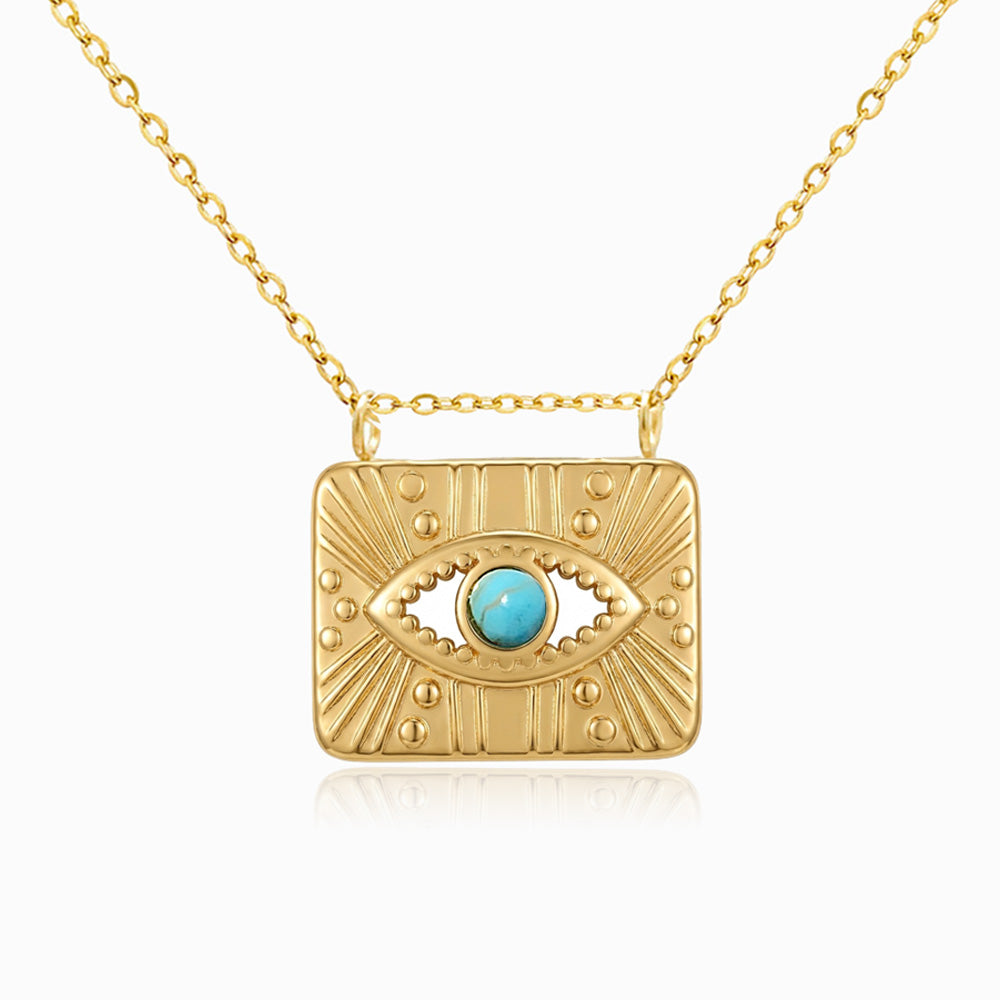Collier Œil Grec CL1346 - Acier Inoxydable