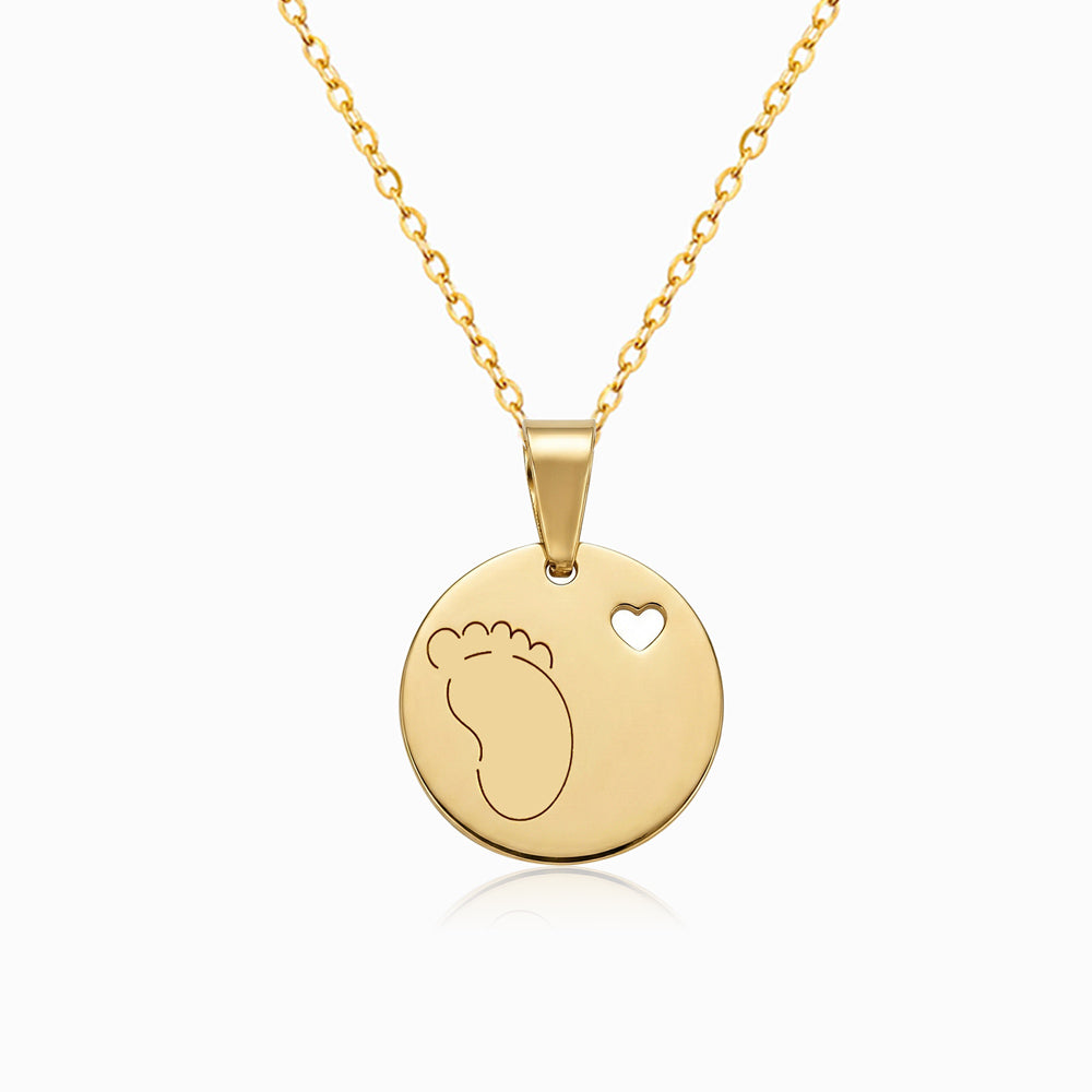 Colar Pegada Bebé CL0074 - Aço Inox Dourado
