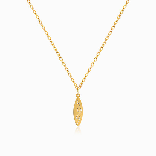 Colar Prancha de Surf CL0049 - Aço Inox Dourado