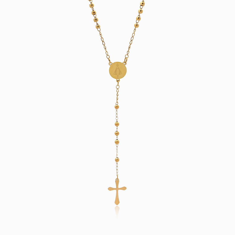 Colar Rosário CL2051 - Aço Inox Dourado