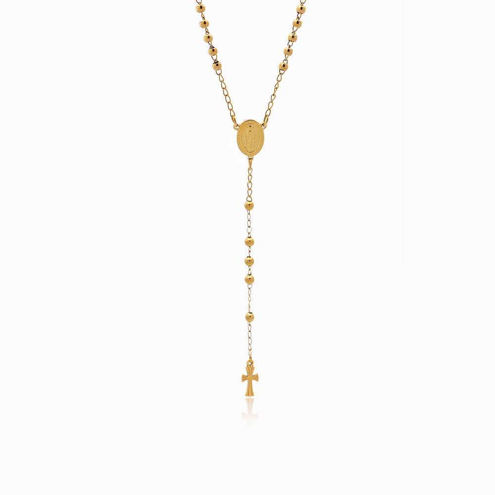 Colar Rosário CL2052 - Aço Inox Dourado