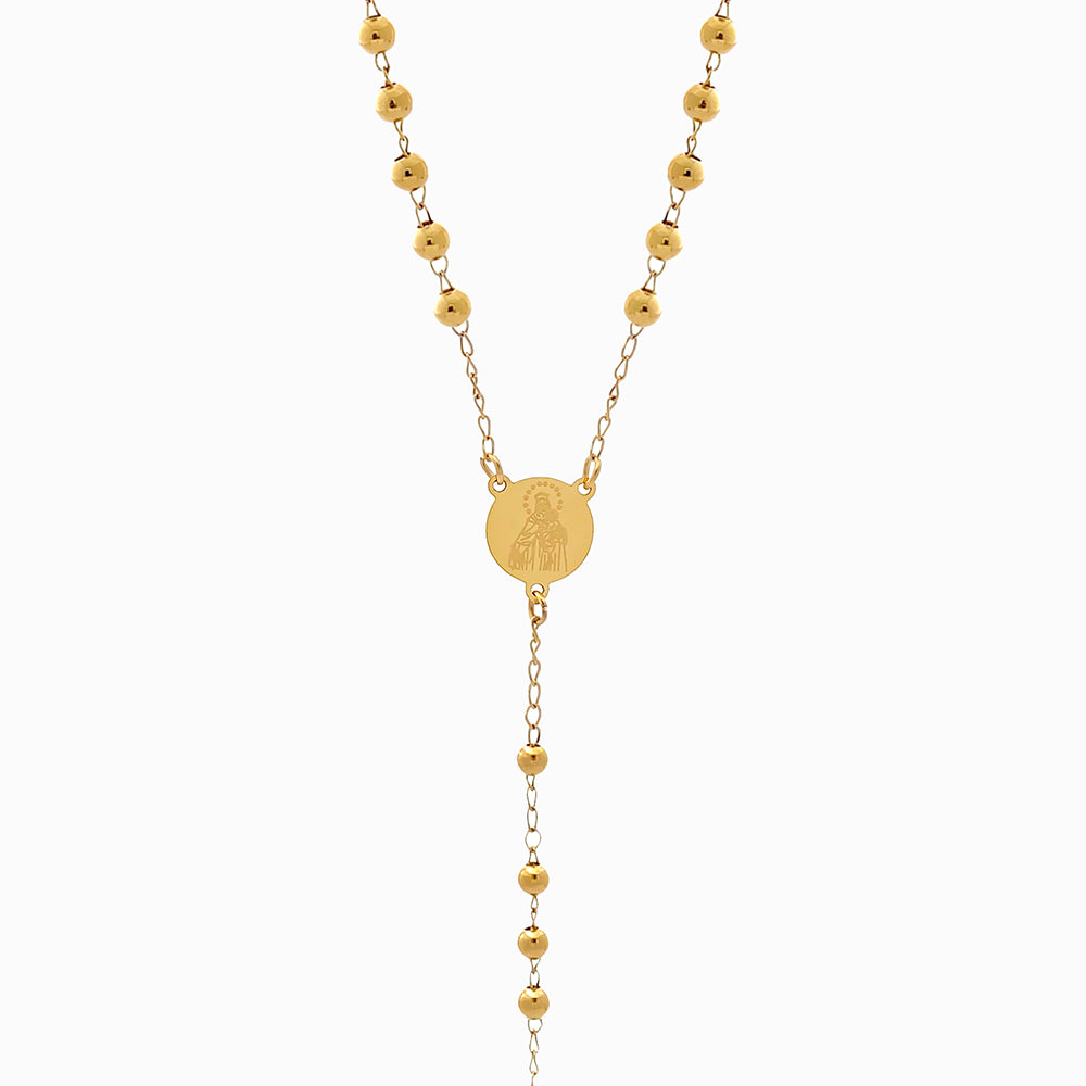 Colar Rosário CL2055 - Aço Inox Dourado