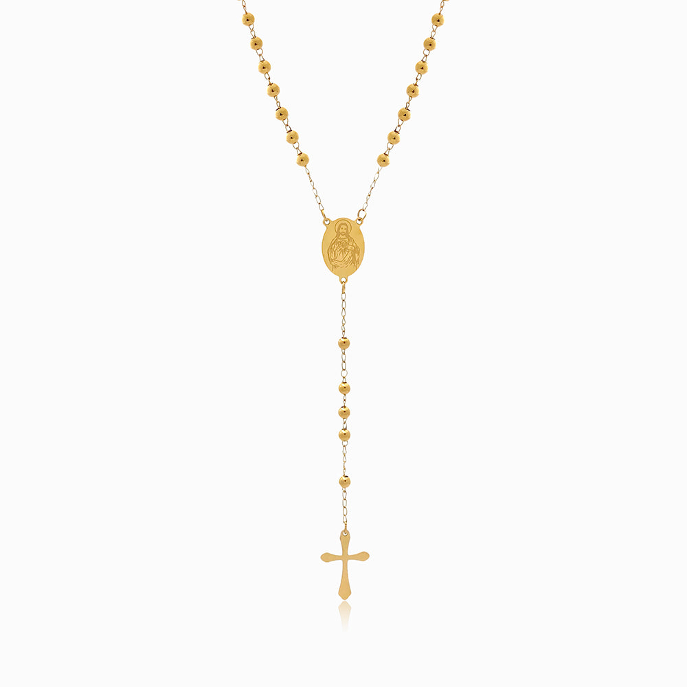 Colar Rosário CL2058- Aço Inox Dourado