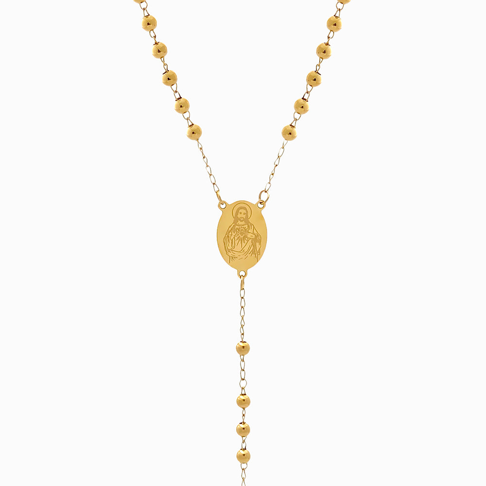 Colar Rosário CL2058- Aço Inox Dourado