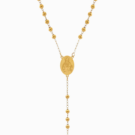 Colar Rosário CL2058- Aço Inox Dourado